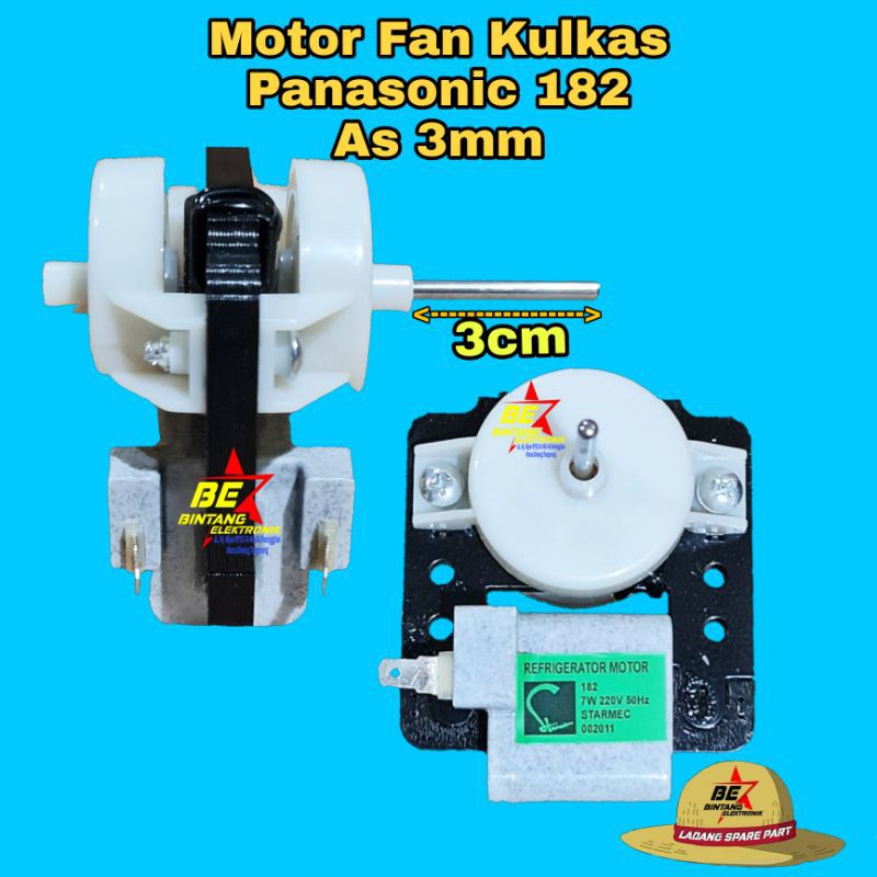 Dinamo Motor Kipas Kulkas Panasonic 182 As 3mm Fan blower 7 Watt