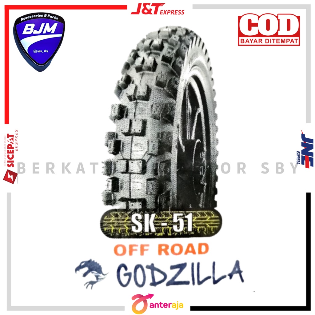 [SIAP KIRIM] TERMURAH BAN LUAR MOTOR TRAIL CROS PRIMAX PRIMAXX SK 51 SK51 90/100 RING 19 GODZILLA GO