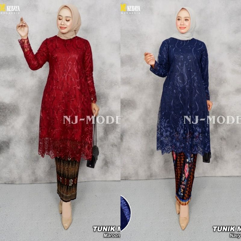 SET KEBAYA MODERN TUNIK TULLE - TUNIK - TUNIK TULLE - TUNIK BROKAT - KEBAYA MODERN - KEBAYA BROKAT -