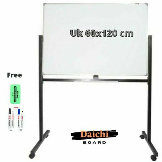 Jual Papan Tulis Whiteboard Daichi Magnetic Single Face Stand Uk 60x120 Shopee Indonesia 8140