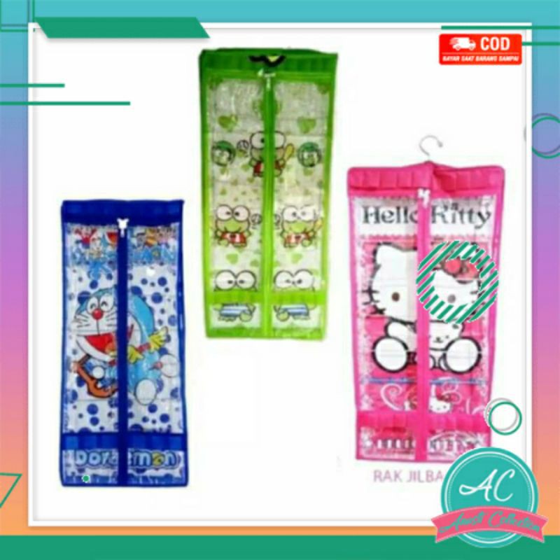 Rak hijab jilbab baju gantung gantungan hanger organizer resleting HJO