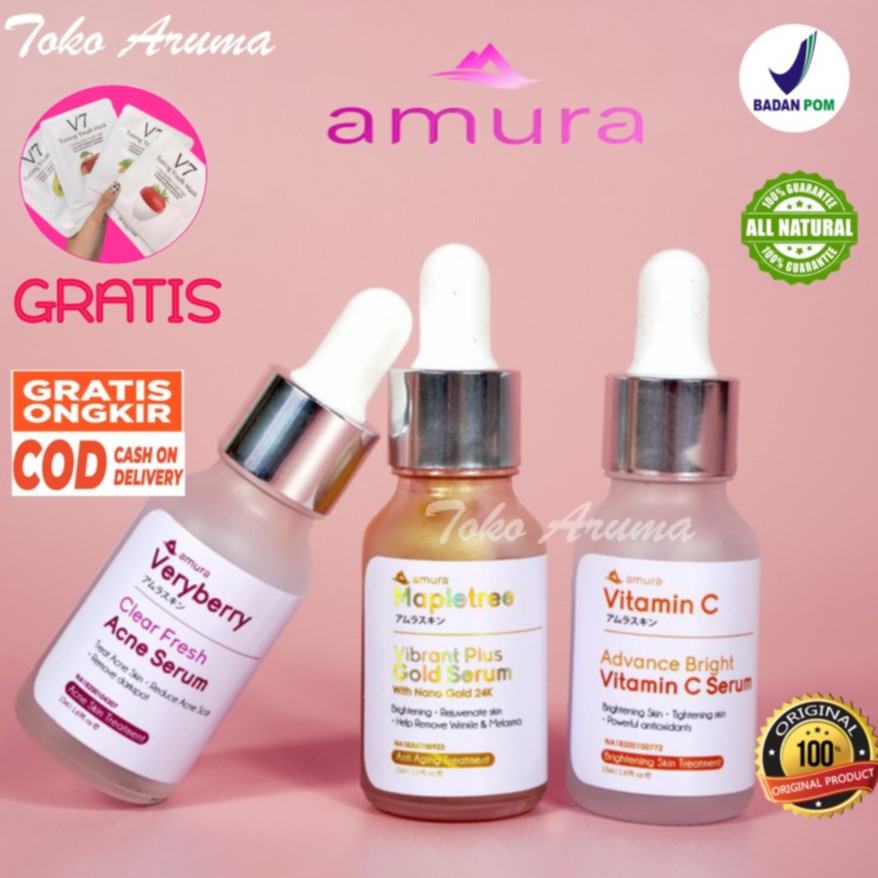 Serum Amura Serum Wajah Glowing Expert Serum Kecantikan Skincare Jerawat Acne Vitamin C Asli 100%