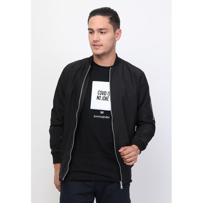 [hoddie] 17Seven Jaket Bomber 0008 Basic Hitam ewew01r