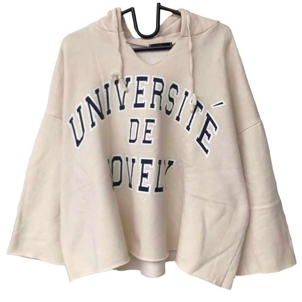 UNIVERSITE DE LOVELY SWEATER HOODIE TANGAN LONCENG MAT FLEECE ( IC )