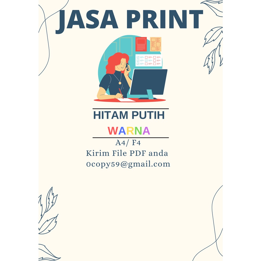 

Jasa print A4 dan f4 hitam warna