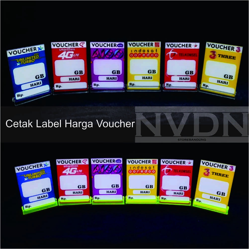 Jual Cetak Label Voucher Tanpa GB untuk display konter Indonesia|Shopee ...