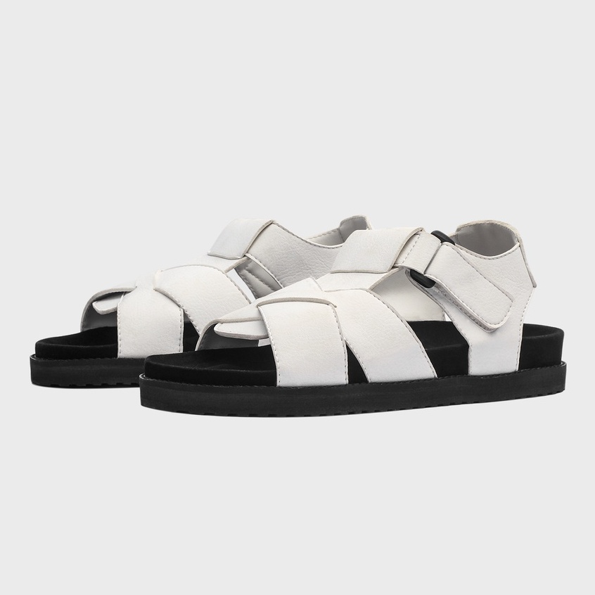 CASTER WHITE |MNM x GFLAMES| Sandal Jepit Pria Casual Sendal Slide ORIGINAL