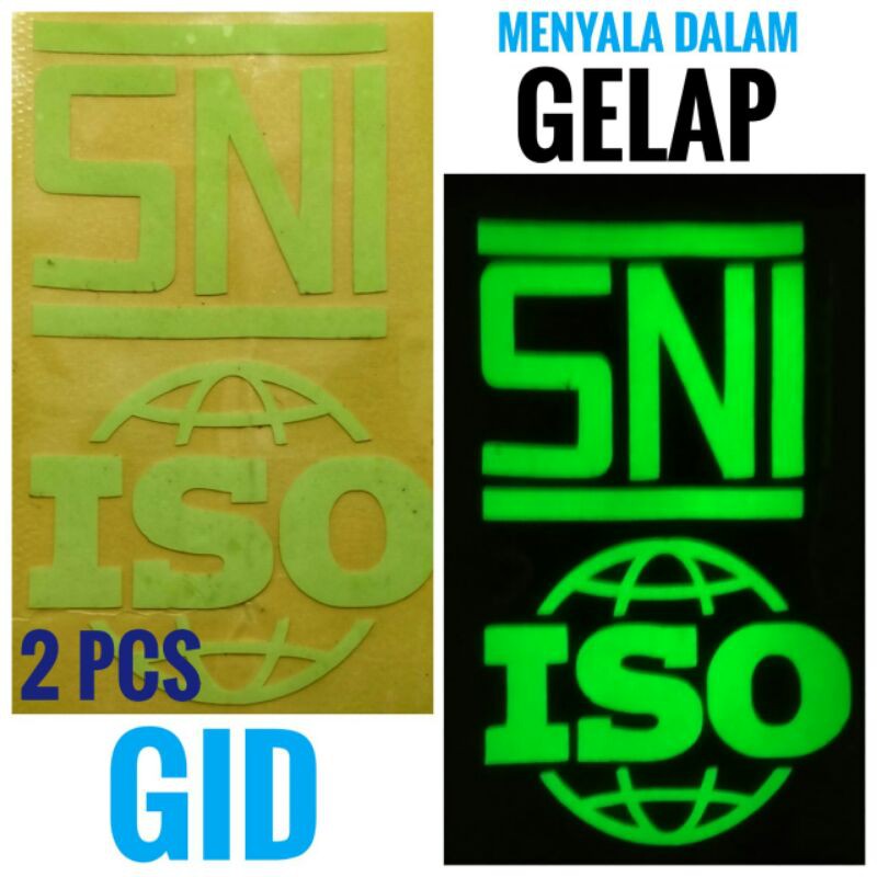 

Stiker SNI GID Cutting Sticker ISO Glow In the Dark