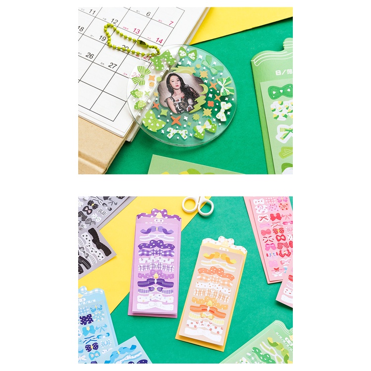 2pcs / set Stiker Pita Warna-Warni Untuk Dekorasi Diary / Scrapbook DIY