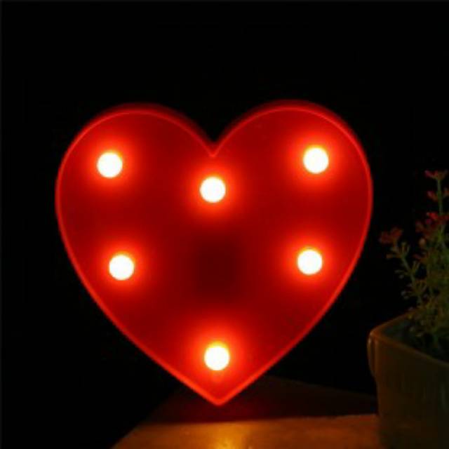 Hapeisy Lampu Dekorasi Marquee LED 3D Romantic Model Heart - M10 - Red