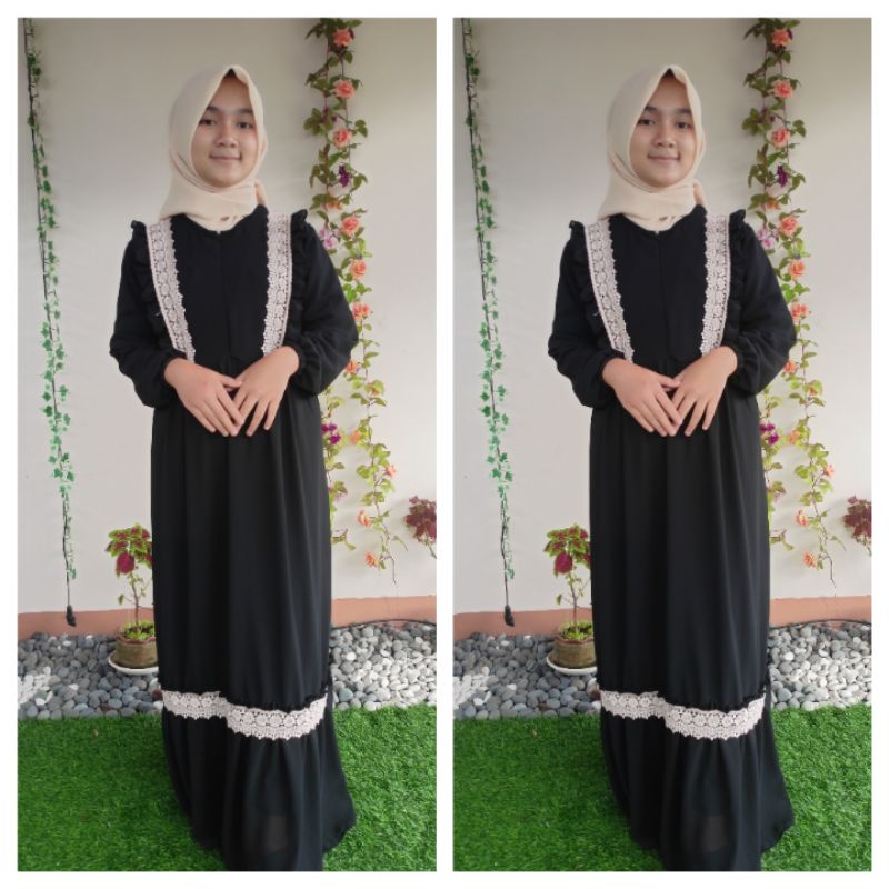 gamis ceruty babydoll renda