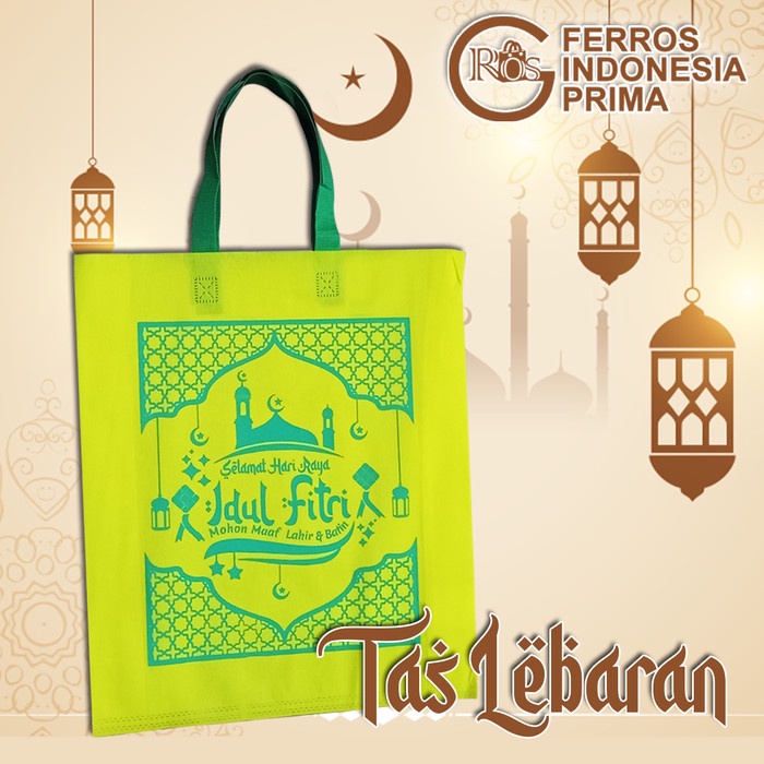 

✨ BISA COD ✨ Tas Spunbond Idul Fitri Lebaran 38x45 / Goodie bag / Parcel (1 Lusin) - Kuning