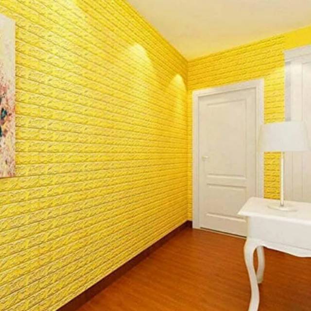Wallpaper foam 3D kuning