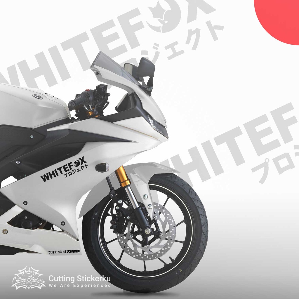 Cutting Stiker White Fox Variasi Motor Mobil Sticker Racing Project Timbul Keren Nyala Dasbor Spakbor Visor Body Kaca Helm Hologram Reflective Tahan Air Bodi Samping Nama Scoopy Vario Beat NMAX PCX Vespa Aesthetic Pickup Windshield Keren Aksesoris Modif