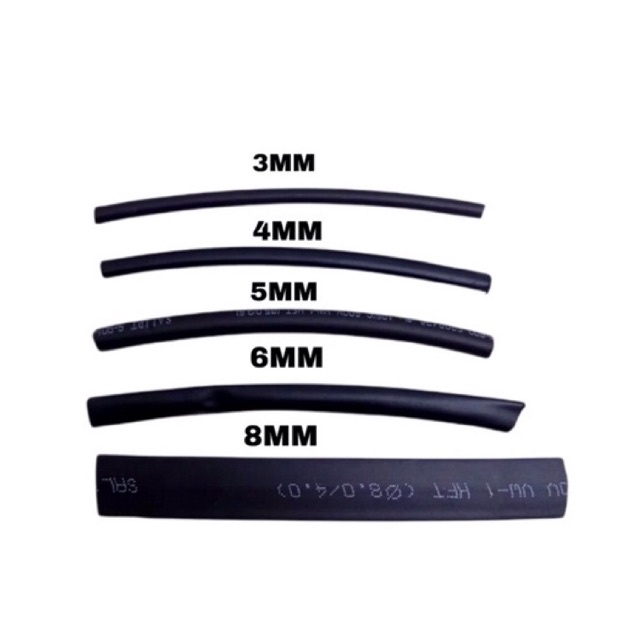 [HITAM] Heat Shrink Selongsong Bakar / Isolasi Bakar Tubings 6MM KHUSUS GROSIR