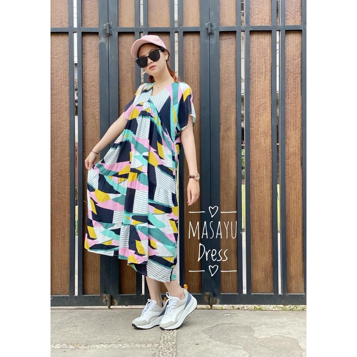 MASAYU DRESS / KANZIA HOME DRESS / MIDI DRESS / DASTER KOREA MOTIF