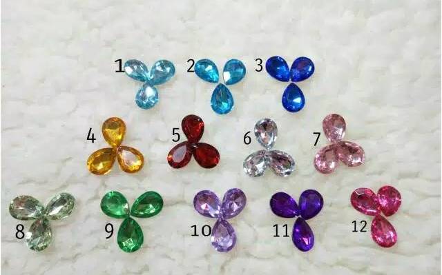 TEARDROP CRYSTAL SIZE 18 MM / HIASAN TASBIH DIGITAL/DECOCASE/BAJU