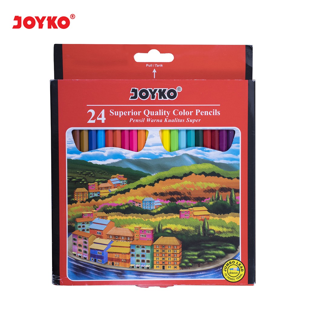 Joyko Pensil Warna Isi Tebal Jumbo Lead Color Pencils Hexagonal Grip-24Warna CP-114