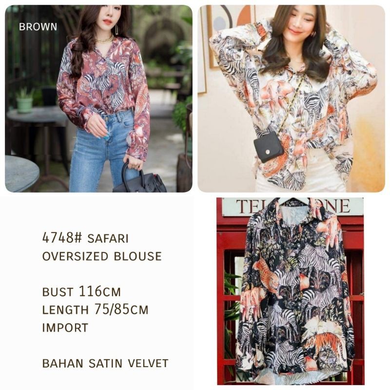 MDLV ~ KEMEJA SAFARI OVERSIZED SHIRT 4748 /KEMEJA BIG SIZE LENGAN PANJANG CEWEK/ FASHION IMPORT