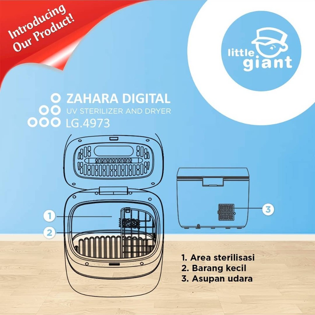 Little Giant LG 4973 Zahara Digital UV Sterilizer &amp; Dryer Steril Botol Susu