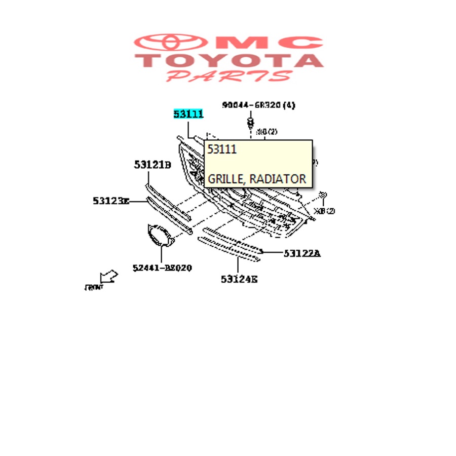 Base Front Grille Grill Radiator Avanza Type S 53111-BZ110