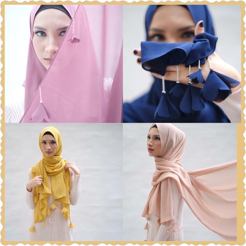 PASMINA TALI PAYUNG CERUTY BABYDOLL / HIJAB JILBAB PASHMINA INSTAN JUNTAI