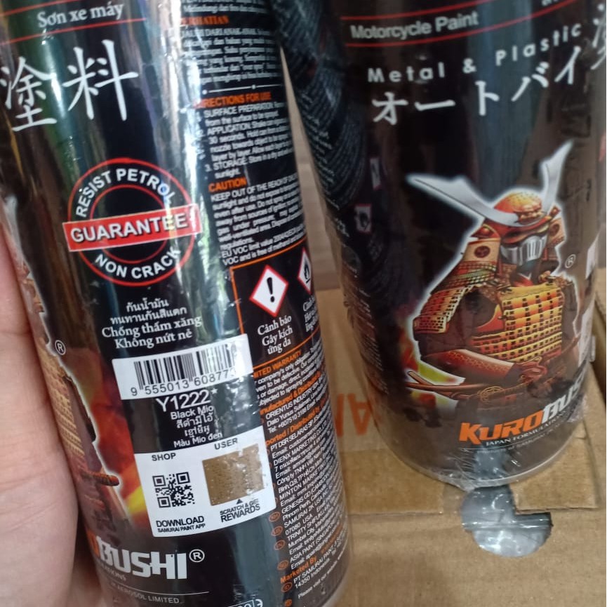 Samurai Paint Kurobushi Cat Semprot Pilox Pilok 400 ml - Black Mio Y1222*