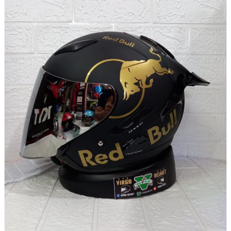 KYT HELM GALAXY FLAT R SOLID BLACK MATT PAKET GANTENG REDBULL SNI DOT (ongkir termurah 2kg)-4
