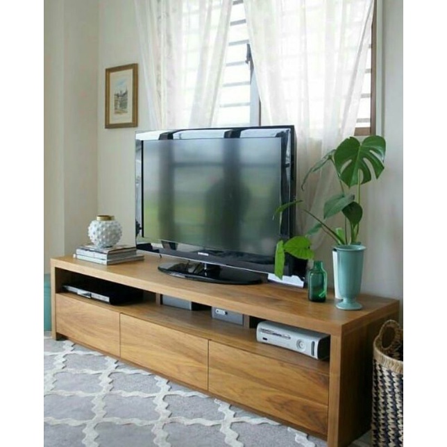 Meja tv Rak tv Jati Minimalis