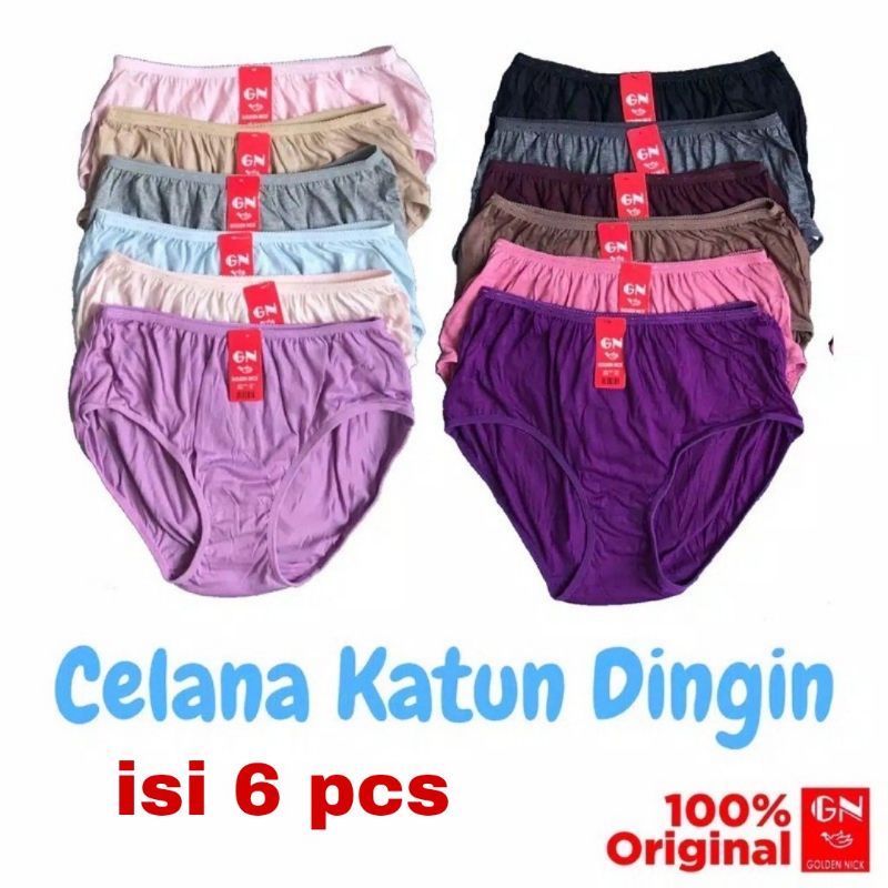 6 Pcs Celana Dalam Wanita Katun Golden Nick M-XXL