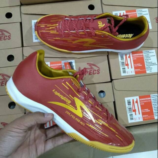 SEPATU FUTSAL SPECS ACCELERATOR LIGHTSPEED REBORN  MAROON RED 0RIGINAL