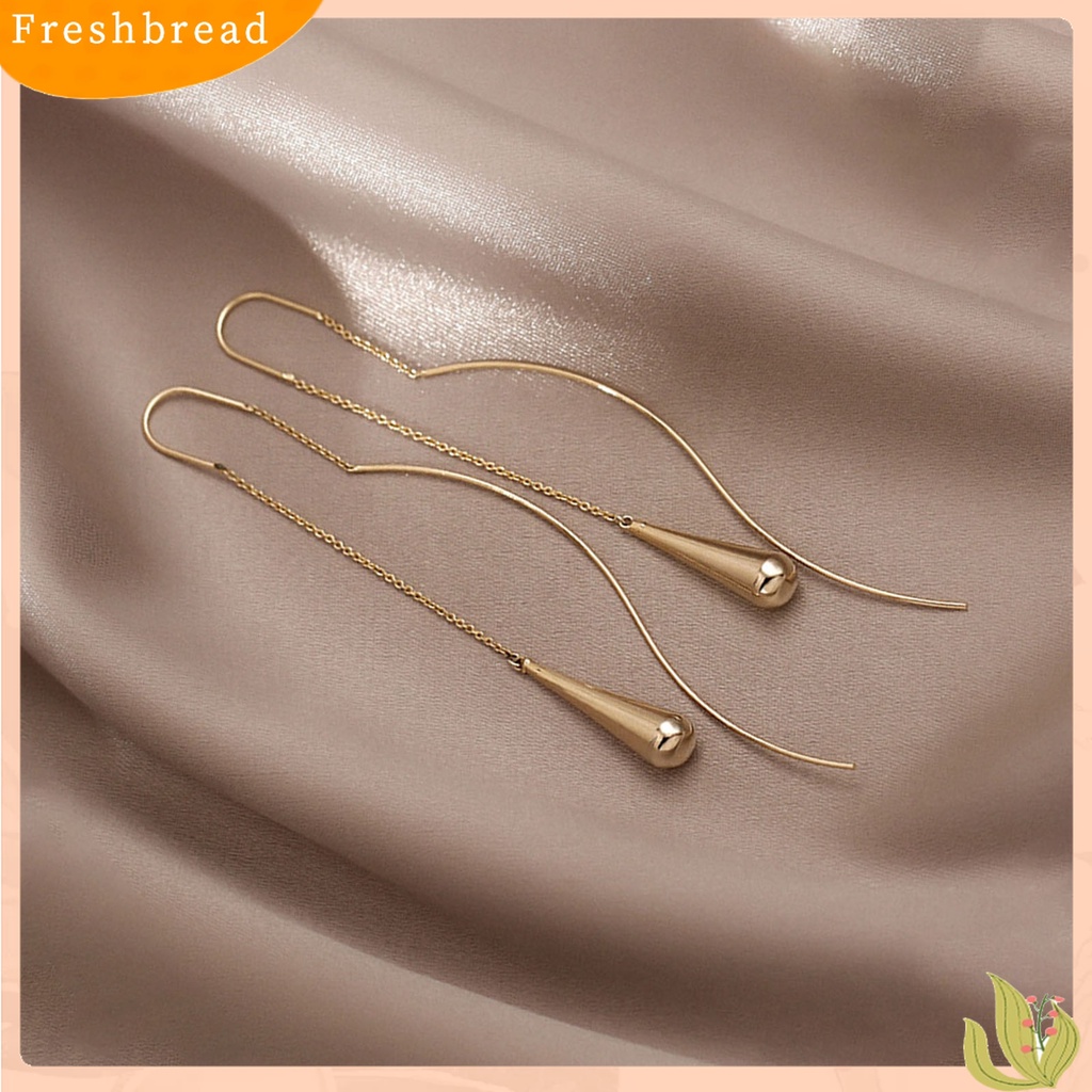 Terlaris 1 Pair Ear Line Earrings Geometry Pendant Elegant Women Long Korean Style Dangle Earrings for Dating