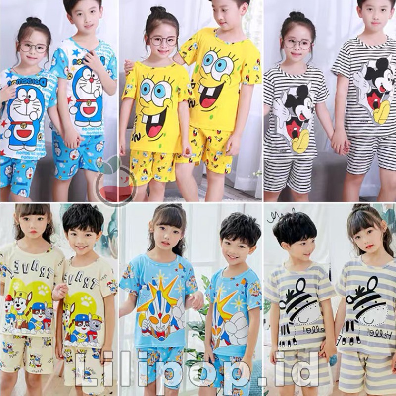 Baju Tidur Import Dewasa All Size Bahan Spandex Baby Doll Korea Murah DT HP 3/4 CP PP Lilipop