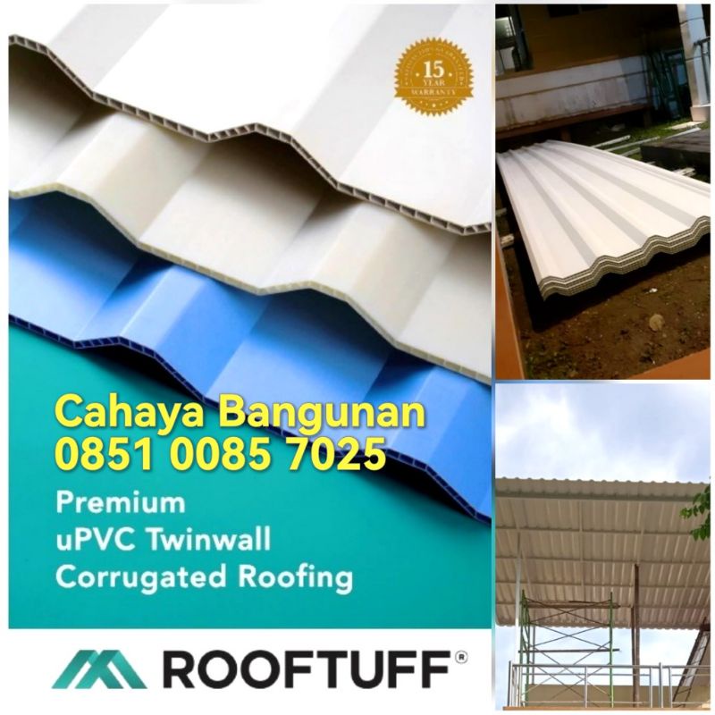 Atap Upvc U Pvc Genteng Kanopi Rooftuff Alderon Rooftop Putih Biru