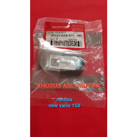 AHM REMOTE, KEY SET, KUNCI KONTAK, SET FOB ASSY, ORIGINAL, new vario 150, spare part motor honda asl