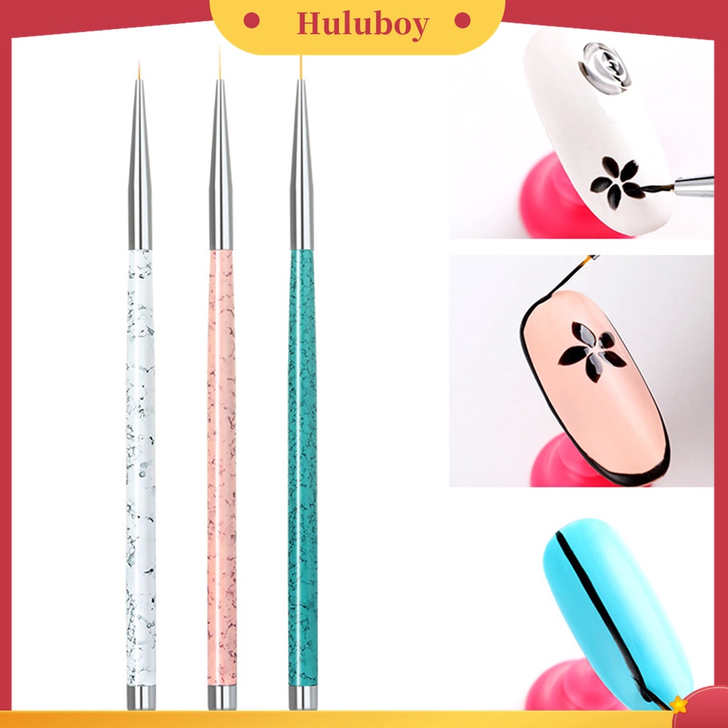 Huluboy Huluboy♡ 3 Pcs Pena Gambar Kuku Multifungsi Bahan Plastik Untuk Salon