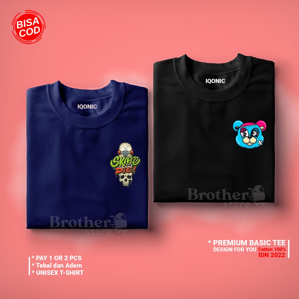 ( PROMO COD ) BROTHER STORE / Kaos Distro Pria / Kaos Distro100% Catoon Combed 24s / Articel Skate Bear