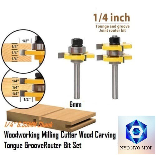 Mata Profil Router Trimmer Panel Sambung Panel Joint Tongue & Groove