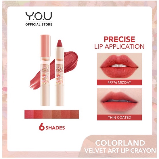 YOU ( Y.O.U )  Colorland Velvet Art Lip Crayon