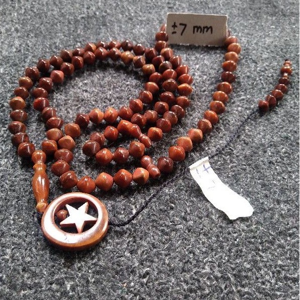 tasbih kokka wajik  ± 7 mm ( 7mm ) 99 butir bulan bintang