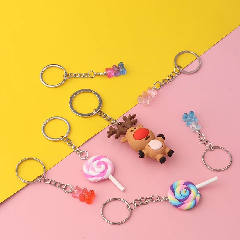 5pcs Gantungan Kunci Bentuk Bulat Panjang Untuk Membuat Perhiasan