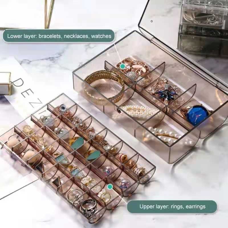 Kotak Model Transparant Perhiasan Anting &amp; Kalung
