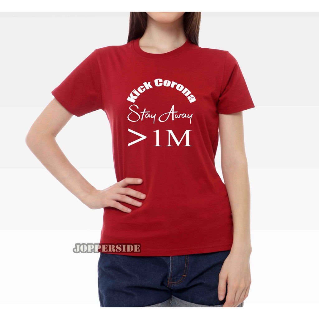 JOPPERSIDE T SHIRT KAOS DISTRO WANITA PEREMPUAN CEWEK SLIMFIT PREMIUM DID STAY AWAY TW18