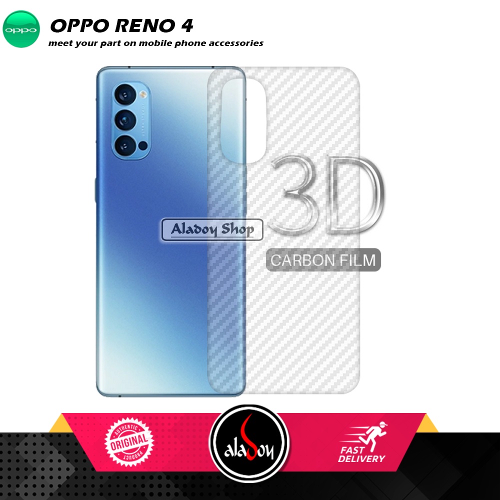 Tempered Glass Layar OPPO RENO 4 Free Tempered Glass Camera dan Skin Carbon