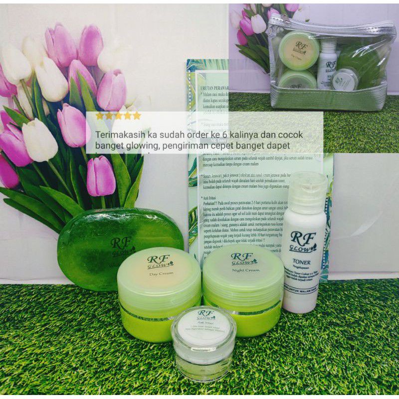 RF cream super green glow ( PAKET PENGELUPAS) Cream wajah / pemutih