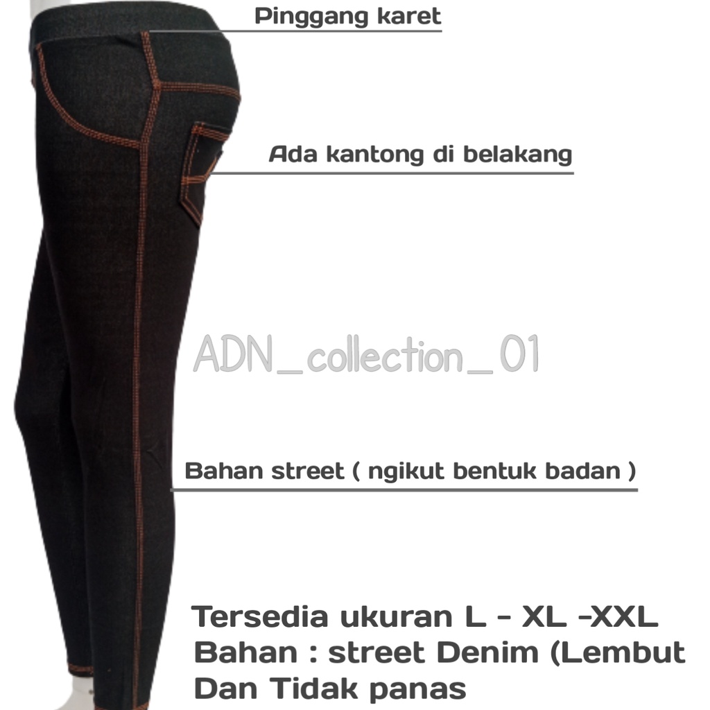 LEGGING PANJANG WANITA DENIM L - XXXL/ Legging Panjang