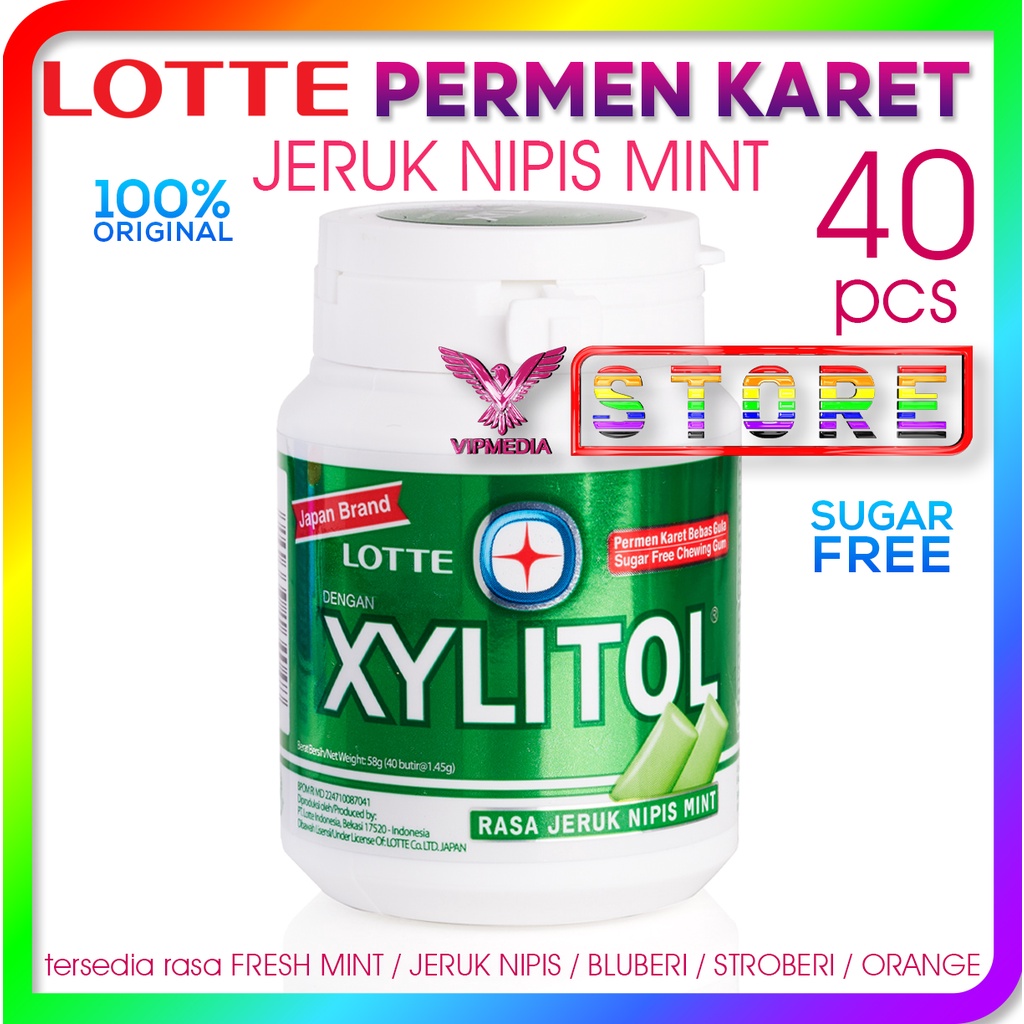 

Lotte Xylitol Permen Karet Bebas Gula JERUK NIPIS MINT - isi 40 Butir