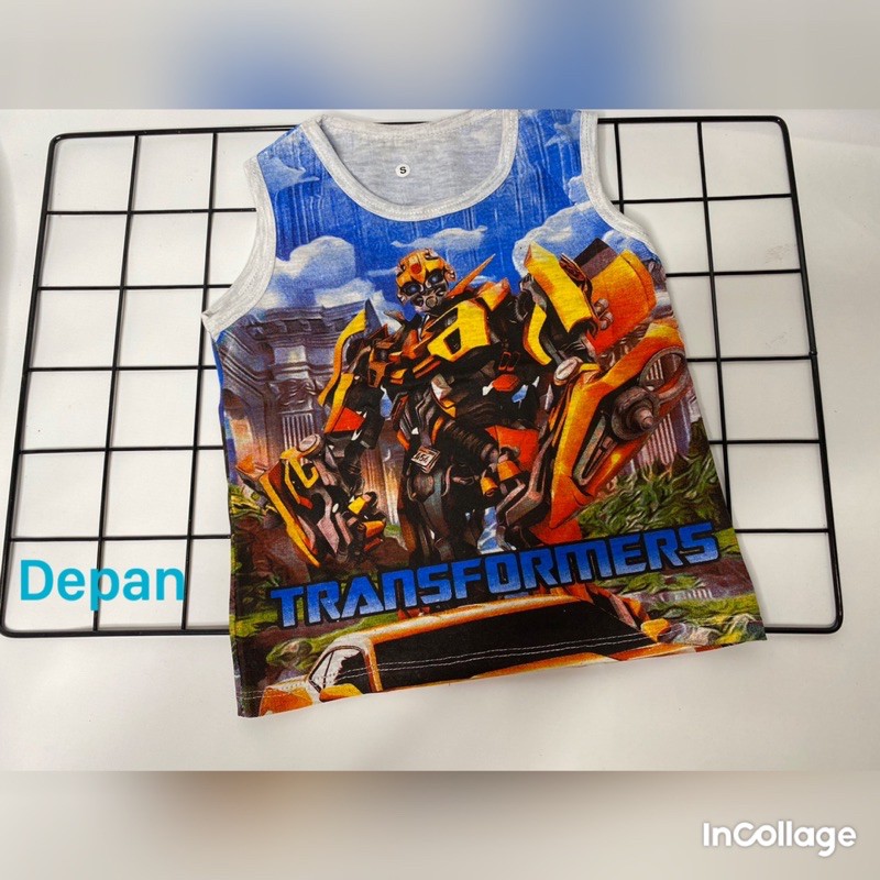 Singlet anak laki-laki-singlet TRANSFORMERS 1-9 tahun