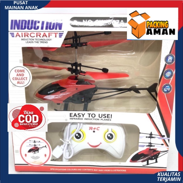 Mainan  Rc Helicopter Remote Control GYro New | Helikopter Drone Quadcopter 2ch Baterai Charger