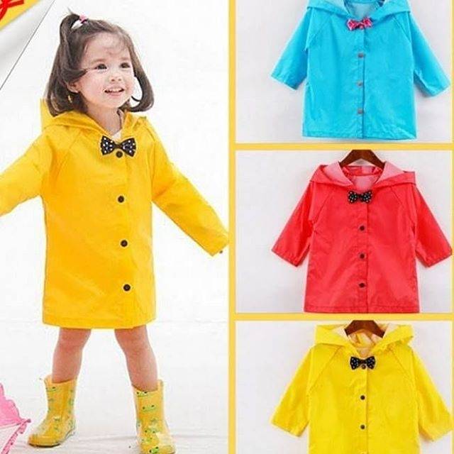 Jas Hujan Anak Bayi BOW RAINCOAT Kids Balita Batita 1 2 3 4 5 Tahun Mantel Ujan TK PAUD Playgroup Nursery Kindergarten Toddler